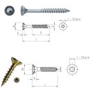 Spanplattenschraube Dresselhaus JD-79 mit Torx Antrieb gelb verzinkt 3,0 x 16 mm Vollgewinde 500 Stück