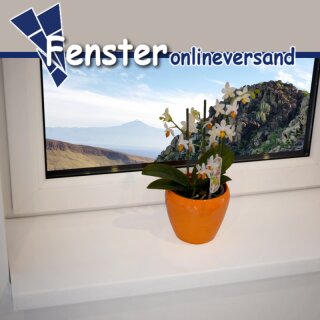 Kunststoff Fensterbank Weiß inkl. Endkappen, Tiefe: 100 mm x Länge: 1500 mm