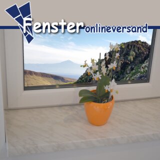 Kunststoff Fensterbank Marmor inkl. Endkappen, Tiefe: 100 mm x Länge: 700 mm