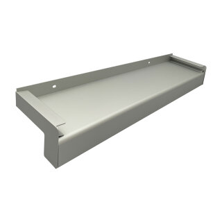 Aluminium Fensterbank silber EV1, Ausladung: 70 mm, Rasterlänge: 1000 mm Aluminiumabschluss mit Putzkante (Paar)