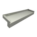 Aluminium Fensterbank silber EV1, Ausladung: 130 mm, Rasterlänge: 600 mm Aluminiumabschluss mit Putzkante (Paar)