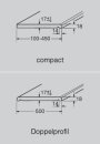 Werzalit Fensterbank Compact S18 Weiß Tiefe 200 mm 600 mm mit Kunststoffabschluss