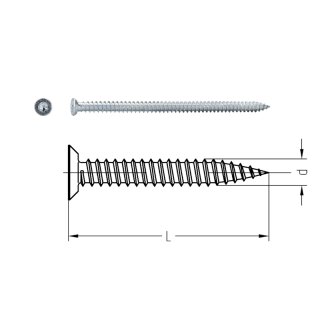 JD-Fensterrahmenschrauben I-Stern Senkkopf 11 mm I-30 7,5 x 112 100 Stück