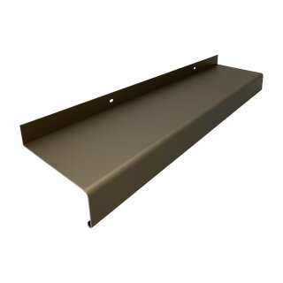 Aluminium Fensterbank mittelbronze, Ausladung: 180 mm, Rasterlänge: 2600 mm ohne Seitenabschluss